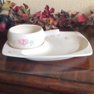 Pfaltzgraff Tea Rose soup and sandwich set